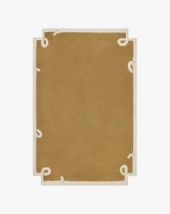 8x10 FT Boho Rugs Gold Wool Carpet Area Rug for Living Room Bedroom Hall Indoor - Picture 1 of 8