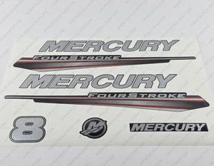 Mercury 8 hp Four Stroke 2013-2017 RED outboard engine decals sticker - Picture 1 of 5