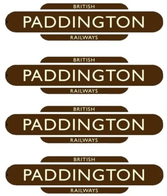 Paddington British Railways model RR sticker Vinyl 4 Logos Approx 1-1/4"Lx5/16"H - Image 1 of 2
