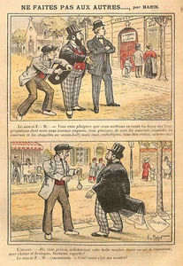 FRANC-MAÇONNERIE ET SPOLIATION DES BIENS DE L' ÉGLISE / DESSIN de MARIN 1910 - Bild 1 von 1