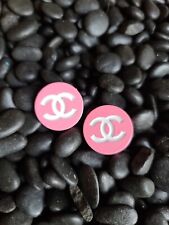 Pink and White Chanel buttons %Authentic