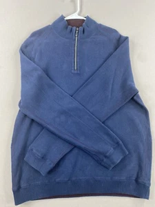 Sudadera Tommy Bahama para Hombre M Azul Mediano Reversible 1/4 Cremallera Mangas Largas - Imagen 1 de 17
