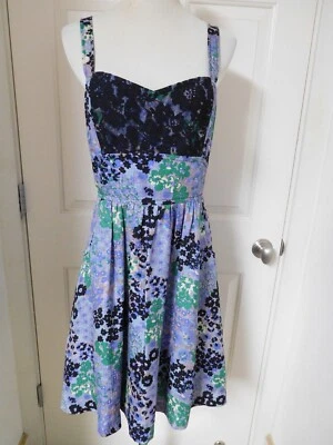 Darling FROCK! By Tracy Reese 100% Silk Fit & Flare Floral Lace Dress Size 10 - Image 1 of 4