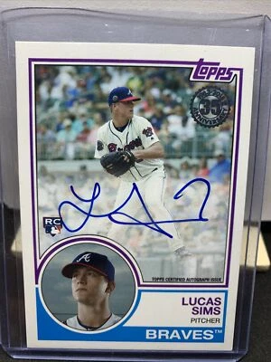 Lucas Sims RC Auto 2018 Topps 1983 Retro Design Braves Reds - Image 1 of 2
