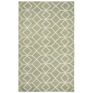 SAFAVIEH Dhurries DHU560B Handwoven Sage / Ivory Rug - Picture 1 of 19