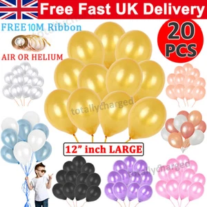 10-50 CHROME BALLOONS METALLIC LATEX PEARL 5"12"18" Helium Balloon Birthday UK - Picture 1 of 27