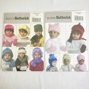 Butterick Sewing Patterns Lot of 2 Hat Scarf Mittens 4673 and 4880 UNCUT - Picture 1 of 13