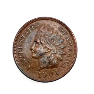1901 Indian Head Cent BU/UNC. Bronze Penny 1c Coin Collectible - Picture 1 of 5