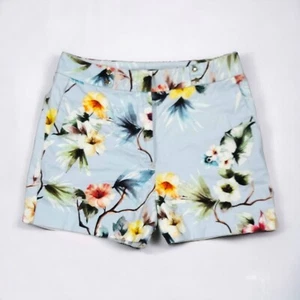 ZARA Floral Multicolor Chino Shorts with Pockets Zipper Close Women's Size M - Picture 1 of 14
