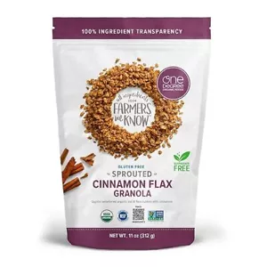 One Degree Organic Foods Organic Sprouted Granola Cinnamon Flax 11 oz - Picture 1 of 3