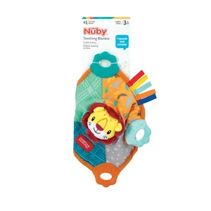 Nuby Plush Lion Teether Teething Blankie - Squeaker - Colorful - 0+ Months - Picture 1 of 5