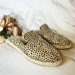 Dv animal cheetah print slide on espadrille mules tan and black size 9 - Picture 1 of 13