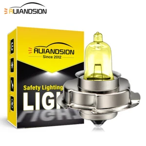 Ruiandsion P26S Lampadina Alogena Moto Faro Scooter Guida Luce 6V 12V Giallo 25W - Foto 1 di 12
