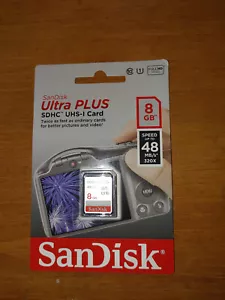 SanDisk Ultra plus 8GB Class 10 up to 48MB/s SDHC UHS-I card SDSDUM-008G-G46 New - Photo 1 sur 2