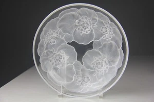 Vintage Mikasa Hoya Crystal Frosted Flower Bowl/Platter - Picture 1 of 16