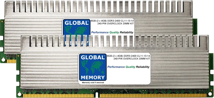 8GB (2 X 4GB) DDR3 2400MHz PC3-19200 240-PIN Dimm Overcloccato Gaming PC Kit RAM - Immagine 1 di 1