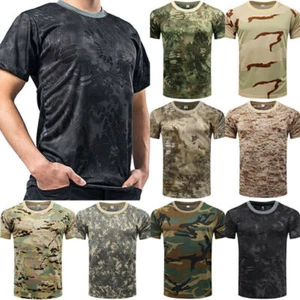 Mens Camo T-Shirt Camouflage Tee Summer Army Military Hunting Hiking Tops New▪ - Picture 1 of 20