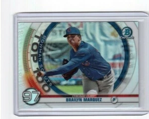 2020 Bowman Chrome Insert Bowman Scouts Top 100 Brailyn Marquez Chicago Cubs - Picture 1 of 2