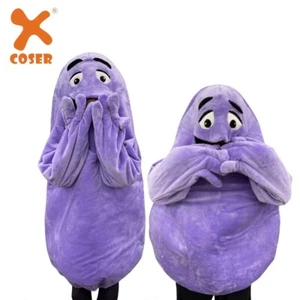 Purple Grimace Brithday Monster Mascot Costume Cartoon Cosplay Props Halloween - Picture 1 of 9