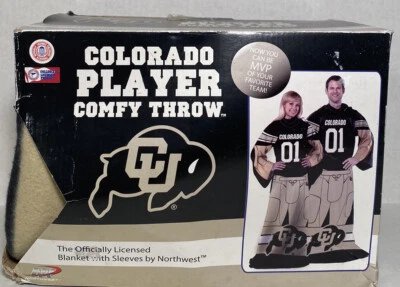 University of Colorado Buffaloes Comfy Throw With Sleeves 48x71 inch Fleece - Image 1 of 4