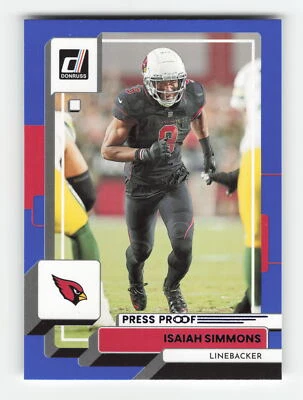 2022 Donruss #9 Isaiah Simmons Blue Press Proof - Image 1 of 2