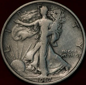 1917-S Reverse Mint Mark San Francisco Mint Silver Walking Liberty Half - Picture 1 of 2