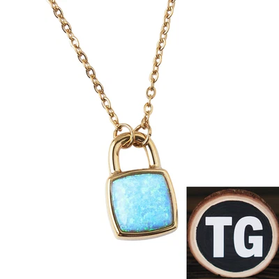 Taylor Swift The Life Of A Showgirl Lock Necklace Holiday Opalite PRESALE ✅🆕 - Image 1 of 4