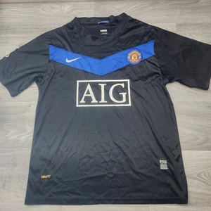 Maglia calcio Nike Manchester United FC nera taglia L AIG Premier League Fan Spor - Foto 1 di 13