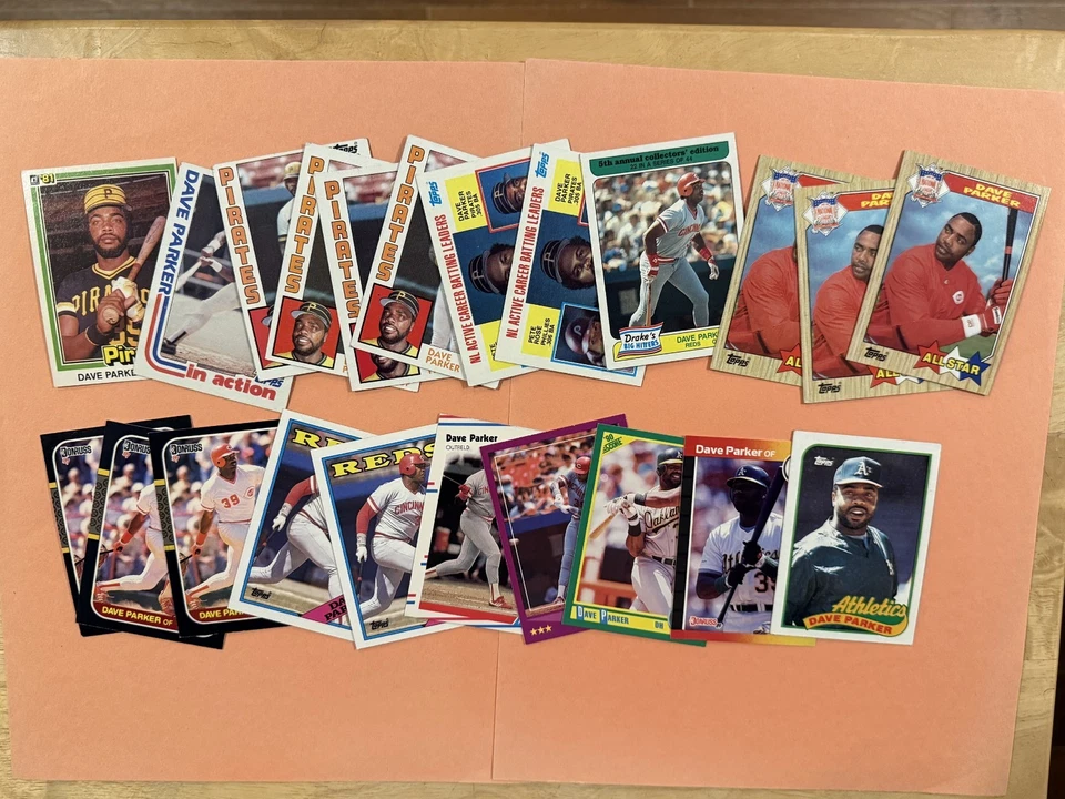 Dave Parker Lote de 22 Cartas Muchos Años Piratas Rojos Atletismo Salón de la fama Foto 1 de 1