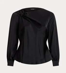 Lauren Ralph Lauren Women's Cutout Satin Charmeuse Blouse Size M - Picture 1 of 5