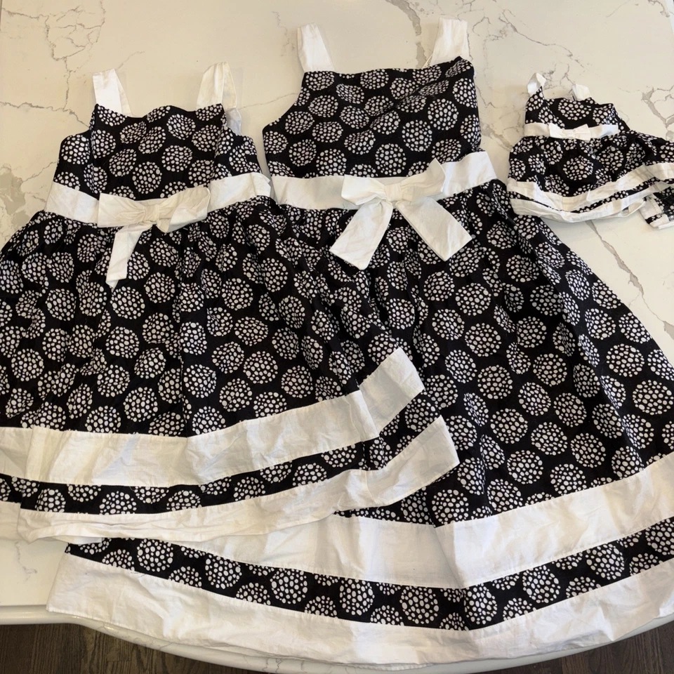 Dollie And Me 2 vestidos de niña a juego, muñeca de 18” (muñeca American Girl) talla 5 y 12 Foto 1 de 4