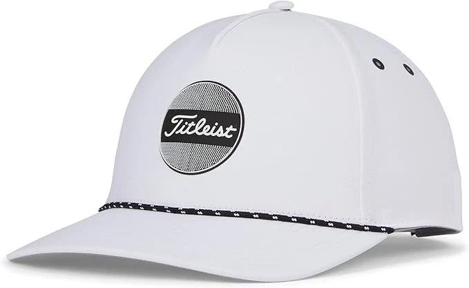 Mens Titleist Boardwalk Rope Golf Hat Cap White/Black #TH23ABR-10 OSFM
