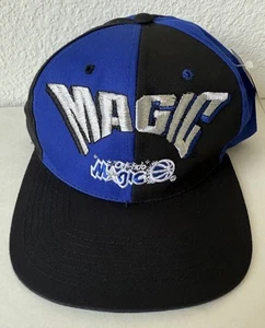 Vtg 90’s Orlando Magic Snapback Hat Arch Embroidered 2 Tone Blue Black NOS TAGS - Picture 1 of 8