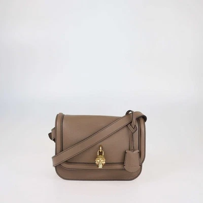 Alexander McQueen Dark Beige Leather Skull Padlock Shoulder Bag - Image 1 of 4