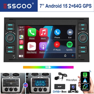 Carplay DAB+ Autoradio Android 15 für Ford Transit MK7 GPS Navigation  2+64G KAM - Bild 1 von 4