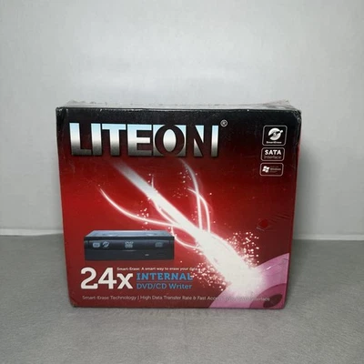 LITEON 24x Internal DVD/CD Writer IHAS324-09 Black NEW SEALED - Image 1 of 4