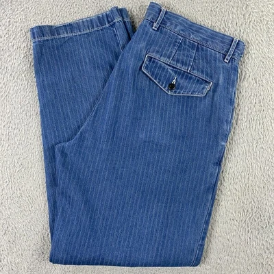 J.CREW Classic Chino Pant Mens 33x30 FITS 35x30 Indigo Stripe Denim Oarsman - Image 1 of 4