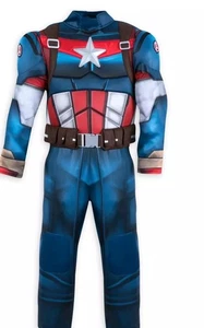 Disney Store Captain America Halloween Costume 3 New One Piece Muscle Quilted - Picture 1 of 7