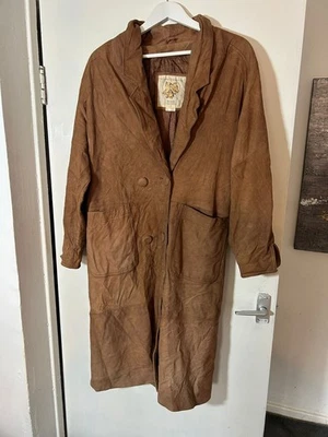 Vintage G-III Global Identity Tan Genuine Leather Duster Coat Made in Korea L - Image 1 of 4