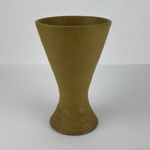 Mid Century Ikebana Vase Pottery Yellow Japan Modernist Vtg 8in z3q - Picture 1 of 18