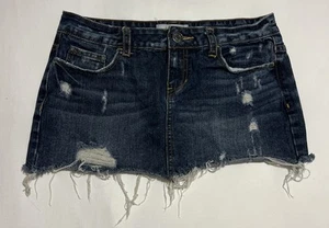Aeropostale Denim Mini Skirt Y2K Juniors 5/6 Distressed Frayed - Picture 1 of 7