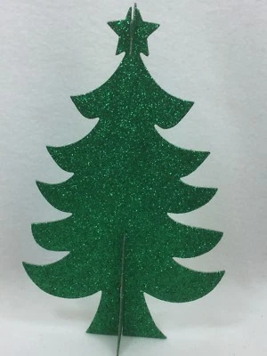 3 HOLIDAY TIME Green Tree Table Decoration Christmas Xmas 25325 - Image 1 of 4