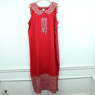 Vestido grande vintage jersey años 90 Cottagecore cuello marinero twee profesor lino rojo Foto 1 de 4