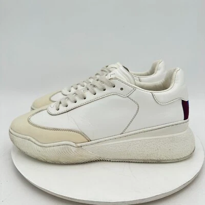 Stella McCartney петля женщин Sz EU 41 США 11 белый кожаный платформе низкий верхний туфли - Изображение 1 из 4