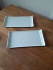 Pair Royal Gen Ware White Porcelain Retangle Serving Plates Platters   (Akit)