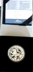 2017 LION DOLLAR SILVER PROOF RESTRIKE LOW MINTAGE IN ORIGINAL BOX NETHERLANDS - Picture 1 of 3