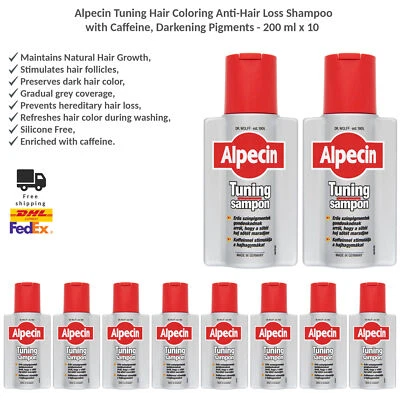 Champú antipérdida para colorear cabello Alpecin Tuning con pigmentos oscurecedores x 10 Foto 1 de 4