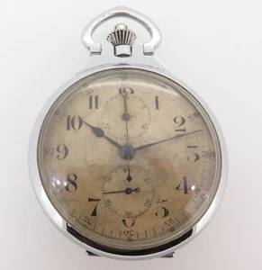 .Rare 1940s Seiko Seikosha Naval Chronograph Pocket Watch Nice Patina & Serviced - Picture 1 of 8