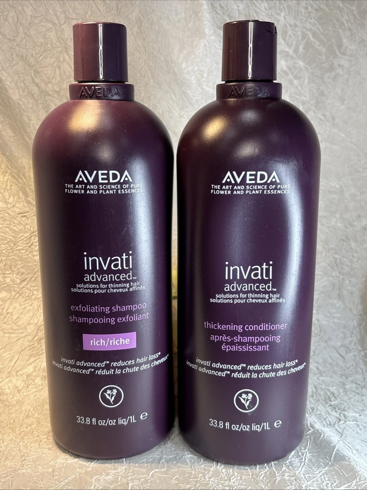 Aveda Invati Advanced Rich Shampoo + Thickening Conditioner 1 Liter 33.8oz Free - Image 1 of 1