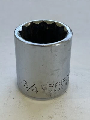 Craftsman 3/4” 12 Point 3/8" Drive Shallow Socket Made In USA - Image 1 of 4